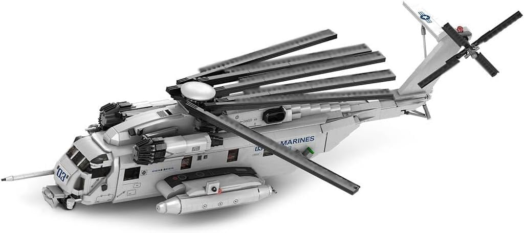 CH-53 Sea Stallion Transport Helicopter Building Blocks Set, MOC Military Aircraft Model Bricks Construction Toy Compatible with Major Brands - 2192 Pieces