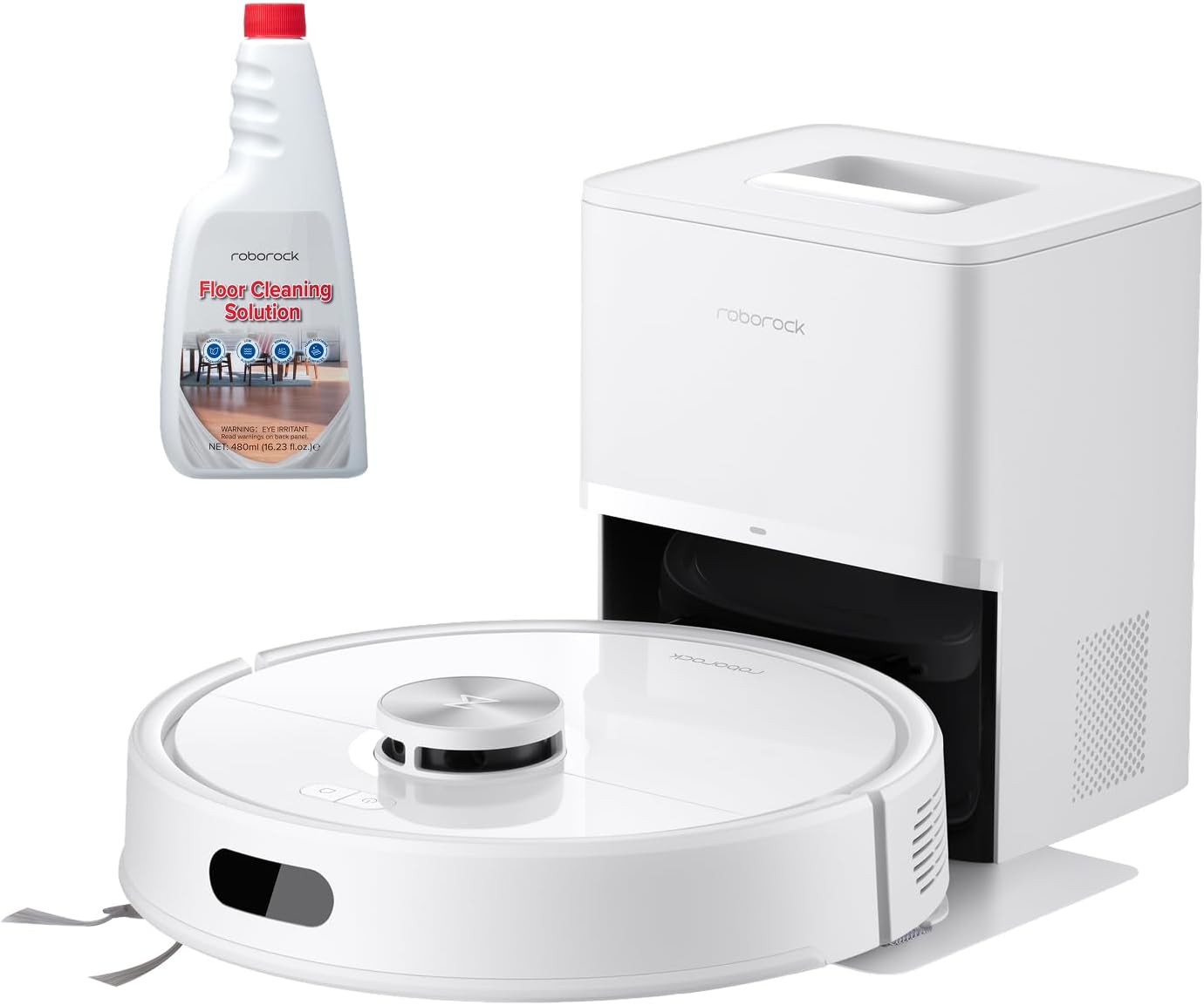 roborock Q7 M5+ Robot Vacuum and Mop White with Official Floor Cleaning Solution