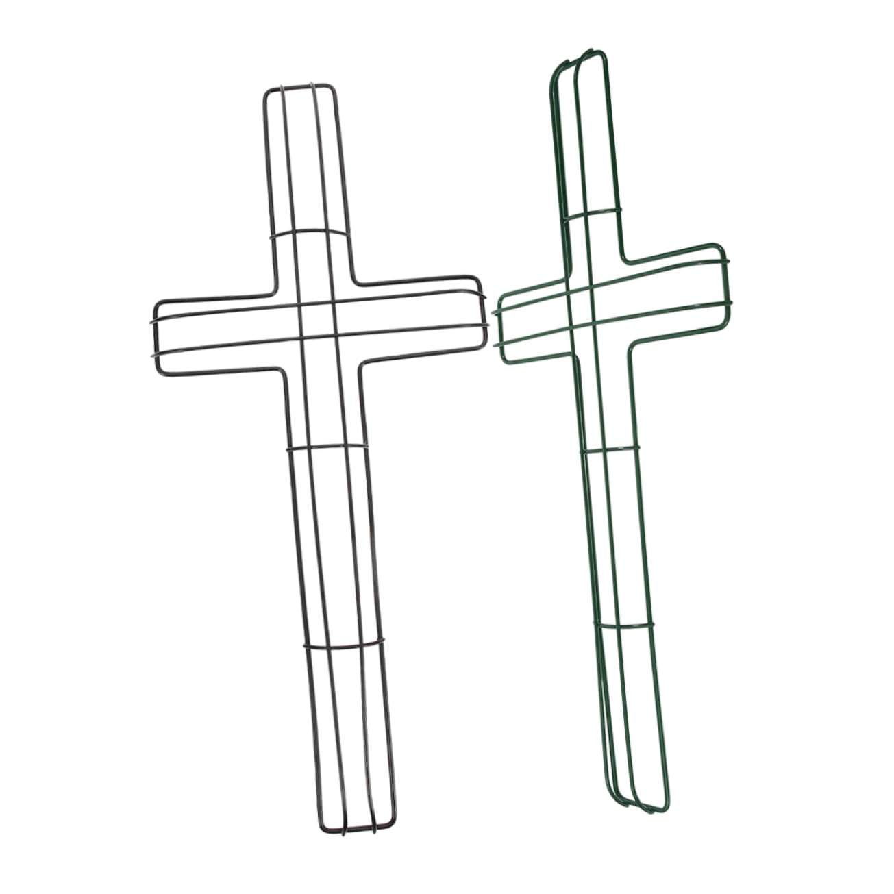 VINTORKY 2pcs Cross Shaped Metal Wreath Frame for Floral Arrangements Wire Wreath Form for Home Decor Garden and Holiday Decorations