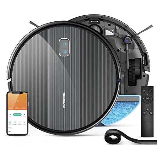SYSPERL V41P Robot Vacuum and Mop Combo, Robot Vacuum Cleaner with 2600Pa Suction ,Vacuum Robot, Robotic Vacuums Work with Alexa WiFi App Remote, Self-Charging,Ideal for Hard Floor, Pet Hair, Carpet