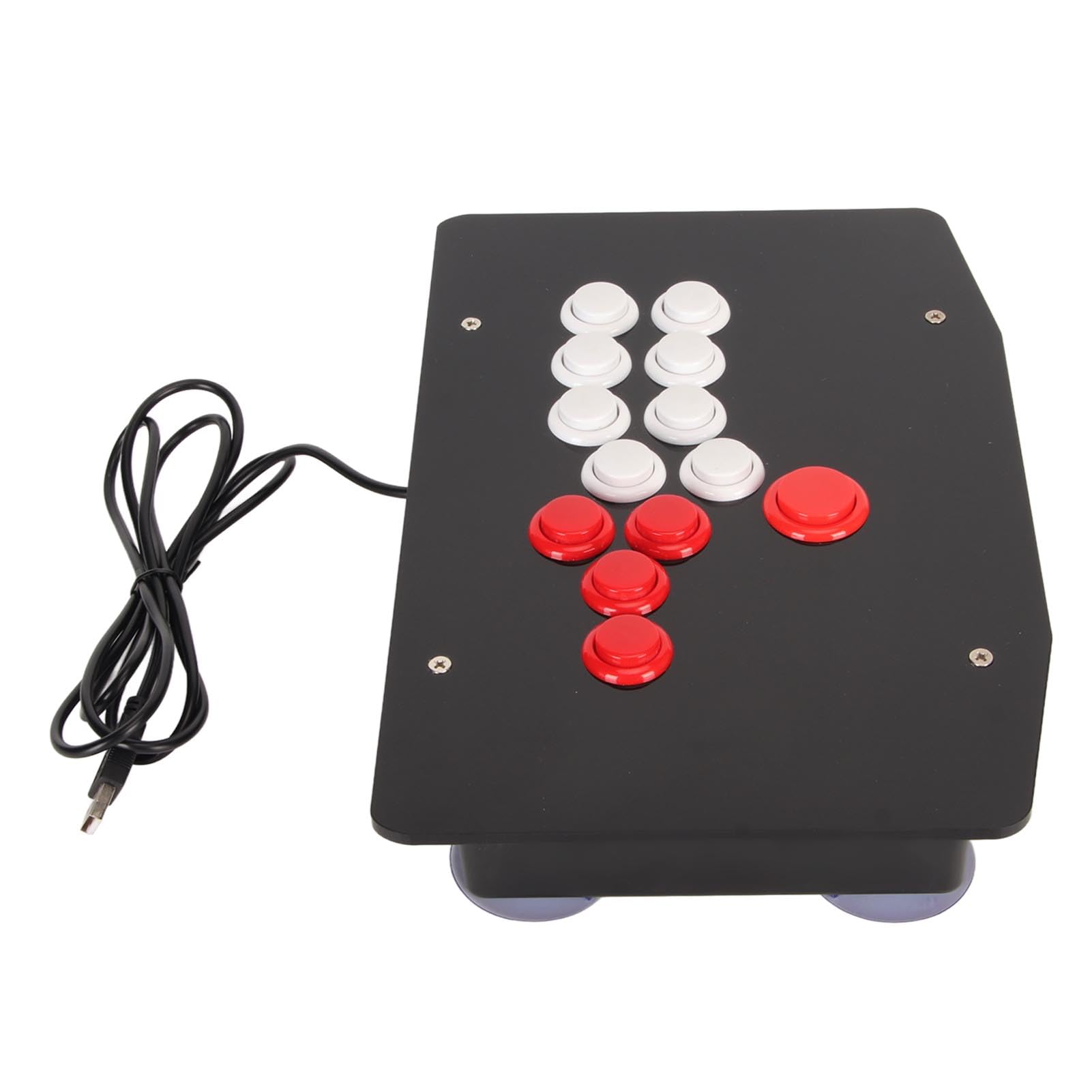 Focket Stick, Fight Stick con Codificatore USB a Bassa Latenza, Controller di Gioco con 5 Tasti Direzionali 8 Pulsanti Funzione 4 Ventose per PC STEAM