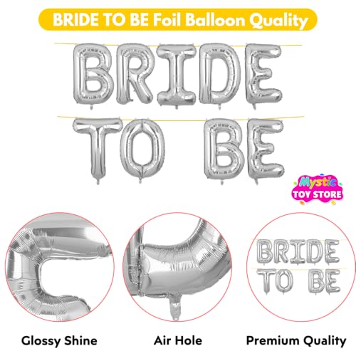 Image of Bride To Be Banner Silver for Wedding Home Girls Foil Balloon Decoration Decor Celebration Silveren