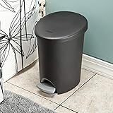 Sterilite 10819002 2.6 Gallon/9.8 Liter Ultra StepOn Wastebasket, Black Lid & Base w/ Titanium Pedal...
