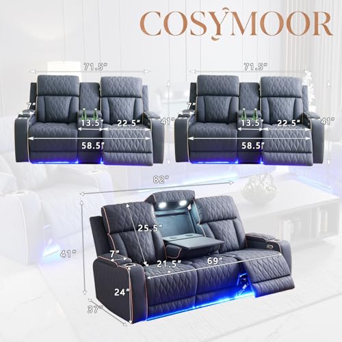Luxury recliner sofa leather set