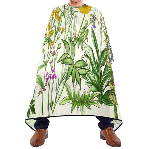 Flowers (2) capa para corte de cabello impermeable profesional para barbería y salón con cierre ajustable de broches miniatura 1
