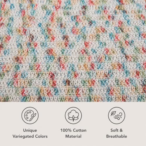 Image of Katech 1OO% Variegated Cotton Yarn for Crocheting-2 Sport Weight Baby Yarns
