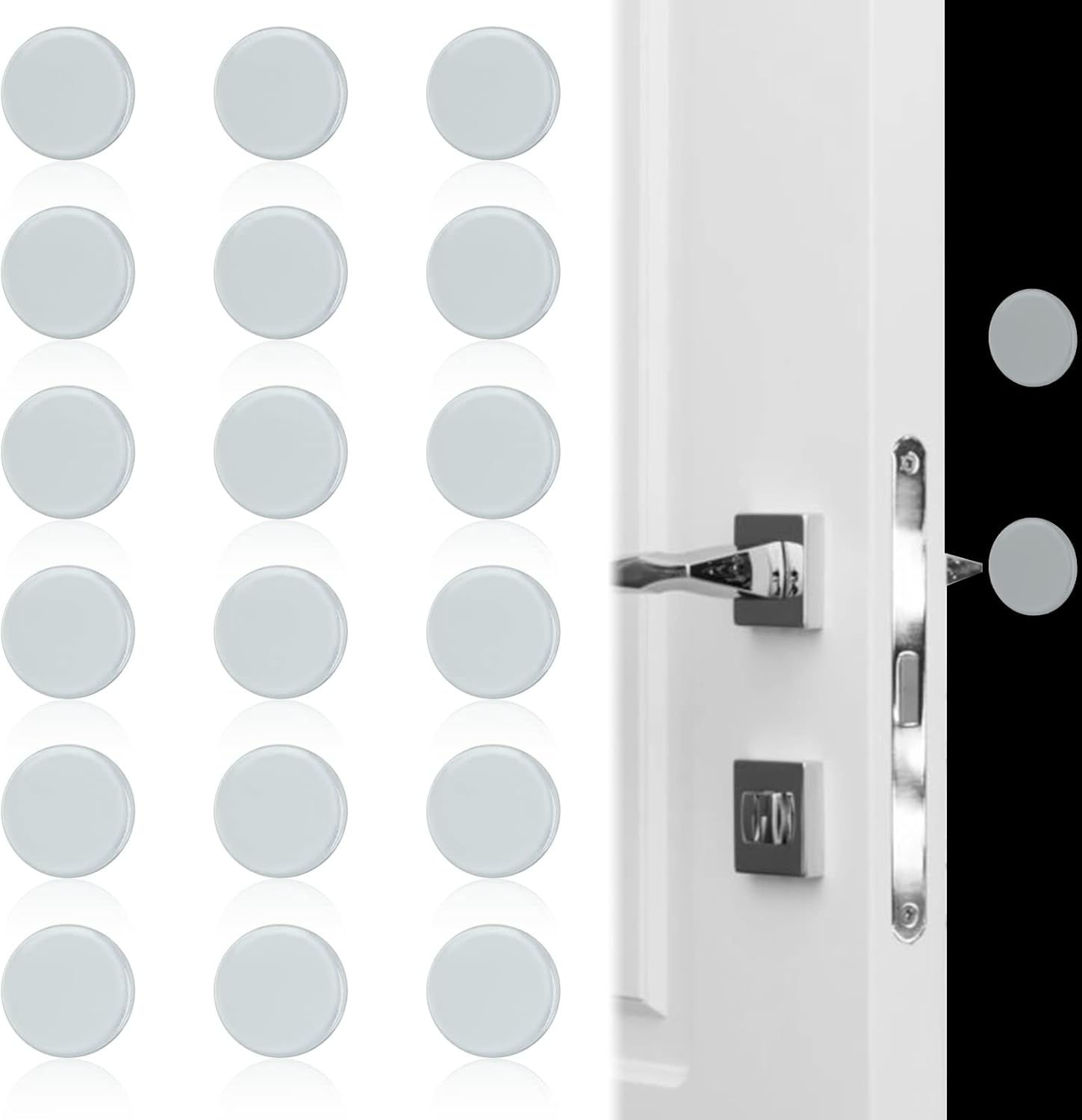 18Pcs Door Stopper Clear Bumper Pad Silicone Transparent Round Wall