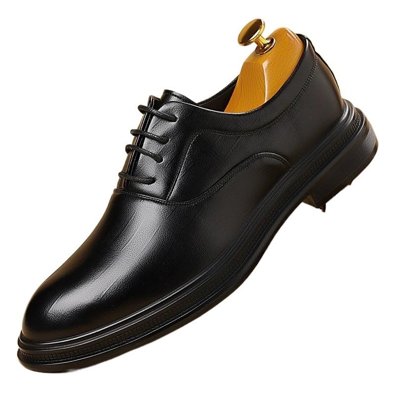 Men's Soft Leather Dress Shoes Business Casual Formal Lace-Up Oxford Breathable Comfortable Work Shoes