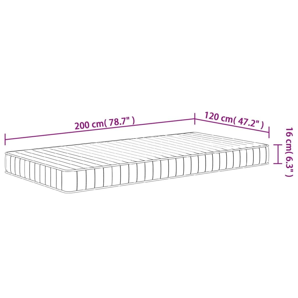 vidaXL Matratze Schaumstoff, Schaumstoffmatratze Atmungsaktiv Hautfreundlich, Schaumstoffplatte Härtegrad Mittelweich, Schaumstoffpolster, 120x200cm