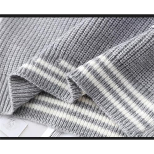 Men's Sweater Solid Color Knitted Sweater with Thickened Velvet and Warm Thread for Men's Pullover(2XL)3