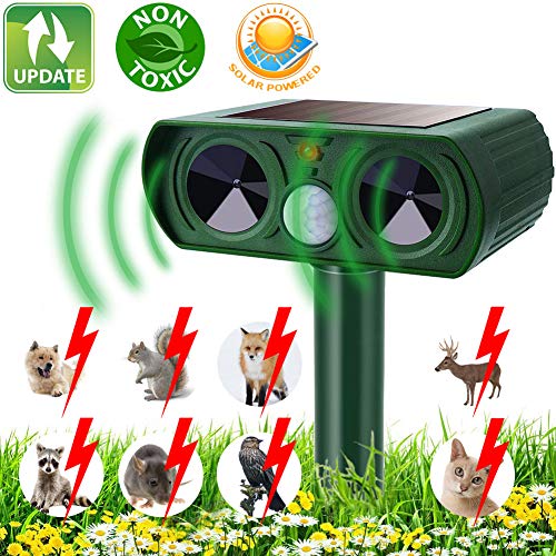 Preisvergleich Produktbild Koepuo Katzenschreck, Tiervertreiber, Ultraschall, solarbetrieben, wasserdicht, mit Bewegungsmelder, Haustierabwehr für Garten, Hof, Rasen, Feld, Katzen, Hunde, Fuchs, Ratten, Waschbär etc.