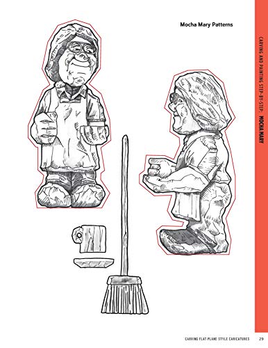 Carving Flat-Plane Style Caricatures: Step-by-Step Instructions & Patterns for 50 Projects (Fox Chapel Publishing) Lumberjacks, Fishermen, Golfer, Teacher, Trolls, Roosters, Horses, Ornaments, & More - Image 7