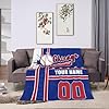 Ship Next Day Custom Chicago Blanket Personalized Name Number Soft Flannel Throw Blanket Sport Fans Gifts for Men Women Youth Baby Decor for Bed Sofa,30"x40"/40"x50"/50"x60"/60"x80" #1