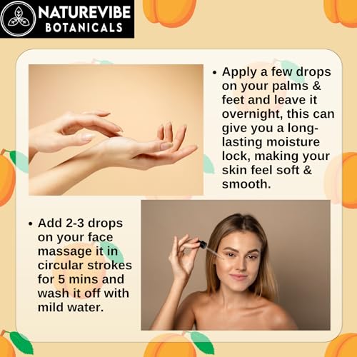 Image of Apricot Oil 200ml by Naturevibe Botanicals 100% Pure Cold Pressed Apricot Kernel Oil for Skin, Hair & Body Massage | Lightweight Moisturizing Carrier Oil Rich in Vitamin E | Suitable for Face, Body & Scalp Care