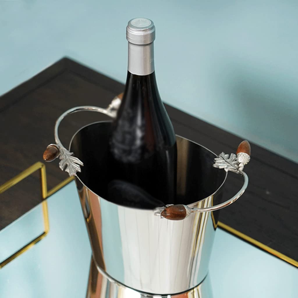 Cubeta​para Hielo, cubo de hielo regalo Cubo de hielo de acero inoxidable hecho a mano ligero de lujo multiusos arte juego de vino cubo de hielo restaurante decoración de mesa cubos de vino para fiest