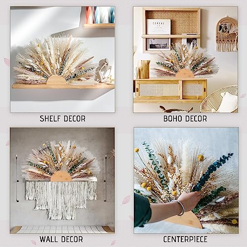 Natural Pampas Grass & Preserved Flowers Decor Wreath & Home Decoration Pieces Wall Hanging | Dired Flowers Boho Decoration | Suitable For Diy Rustic Trendy Minimalist Farmhouse Room & Wedding Decor #TOP1