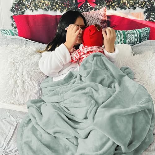 Image of Bedsure GentleSoft Fleece Bed Blankets Full Size Sage Green - Soft Lightweight Plush Fuzzy Cozy Luxury Blanket Microfiber, 84x90 inches