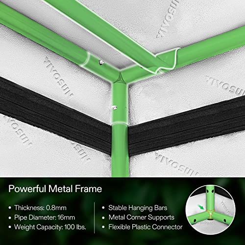 Vivosun D548 2-In-1 5X4 Grow Tent, 60"X48"X80" High Reflective Mylar With Multi-Chamber And Floor Tray For Hydroponic Indoor Plant #TOP6