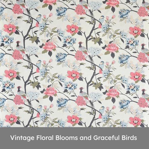 Image of Blue Strip Polycotton Fitted Bedsheet, Single 42x75 (Cream Bird) | 300 TC | All-Round Elastic Grip | Soft, Breathable & Colourfast | Wrinkle Resistant | Machine Washable