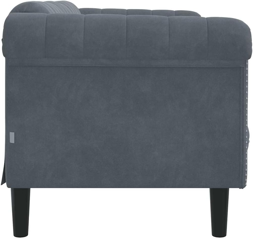 Sofa Dark Grey Velvet (100% Polyester) Living Room Furniture