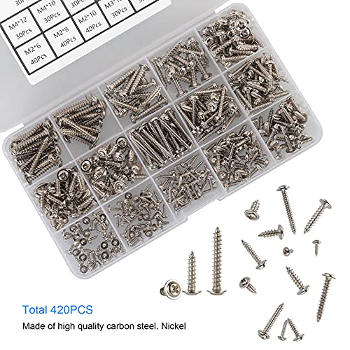 420 tornillos autorroscantes M2 M3 M4 con cabeza Truss y Wafer miniatura 2