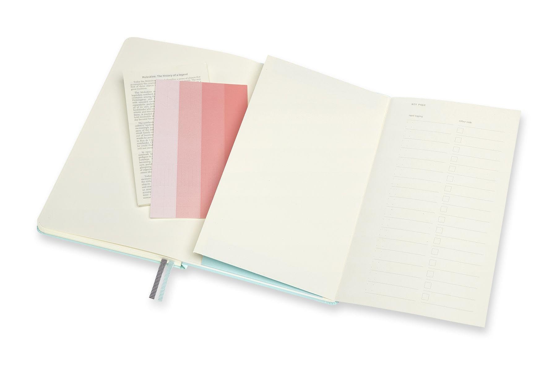 Moleskine, Bullet Notebook Art Collection, Bloc de Notas, Cuaderno de Dibujo, Páginas Lisas o con Rayas, Tapa Dura, Formato Grande 13x21 cm, Color Aguamarina