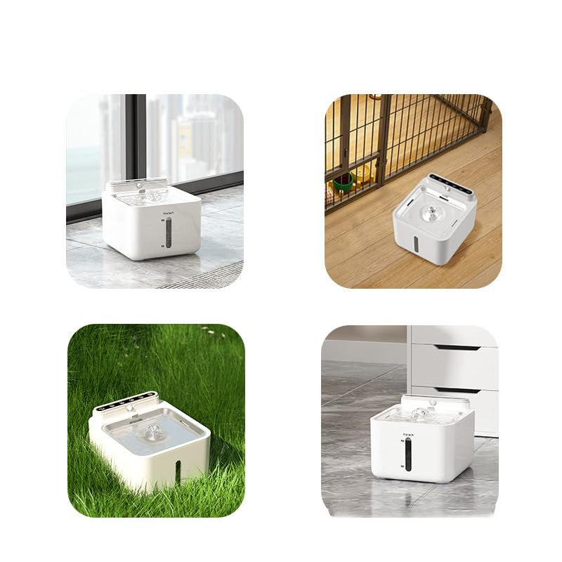 Fuente de Agua para Gatos Dispensador Silencioso Automático Inalámbrico para Gatos Perros Acero Inoxidable 1 Unidad (Modelo de Carga de 2600 MAh)