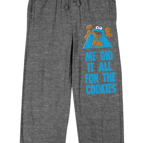 Sesame Street Me Did It All for The Cookies Adult Gray Heather Sleep Pajama Pants2