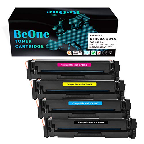 Toner CF400X compatible HP LaserJet Pro M277dw M252dw pack 4 colors BeOne