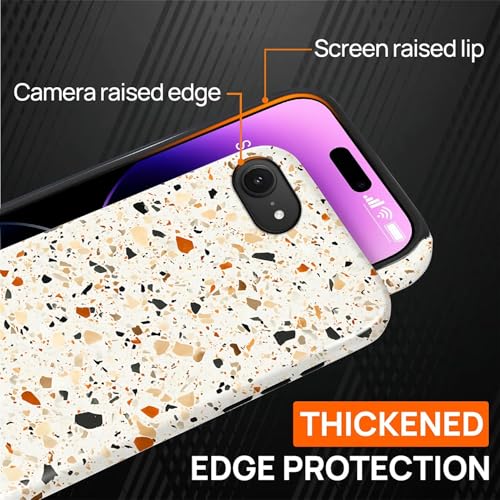 Kapadiy Capa magnética para iPhone 16e, design elegante moderno rosa mármore compatível com MagSafe Hybrid Dual Protection Silicone + capa protetora rígida à prova de choque antiarranhões para homens