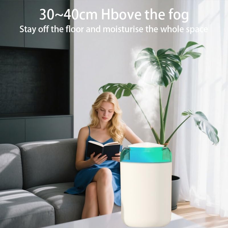 Miniatura 6 de Humidificador de dormitorio, humidificador extra grande de niebla fría de 1.2 L, humidificador para dormitorio, sala de estar, plantas de bebé, luz