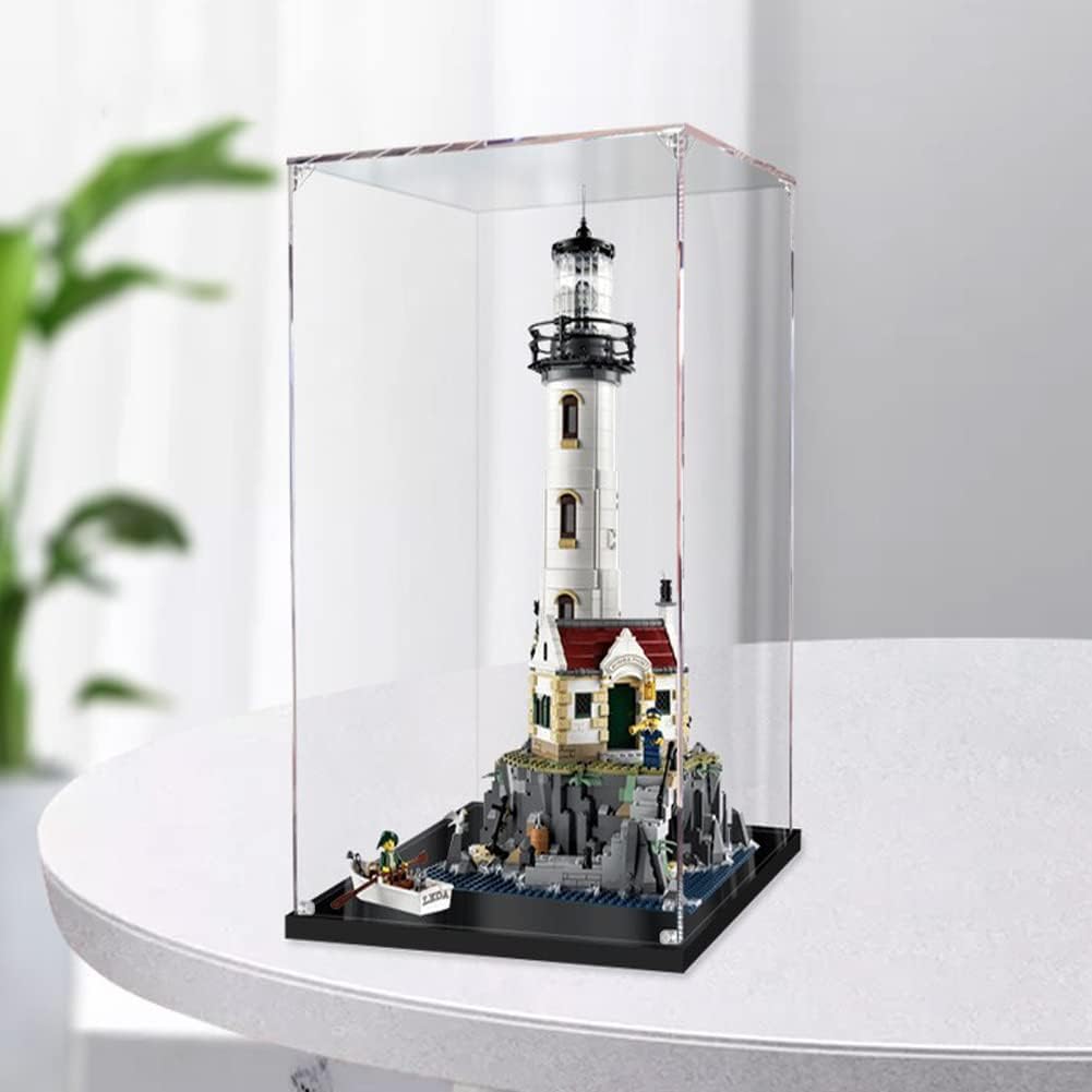 Vitrina compatible con LEGO 21335 modelo de faro eléctrico, vitrina acrílica para Lego 21335, caja de exhibición a prueba de polvo (no incluido modelo Lego) (transparente 3 mm)