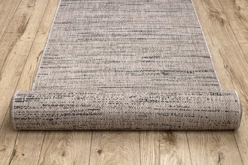 Alfombra sisal 80x180 negro Sion 5302 pasillera moderna 6