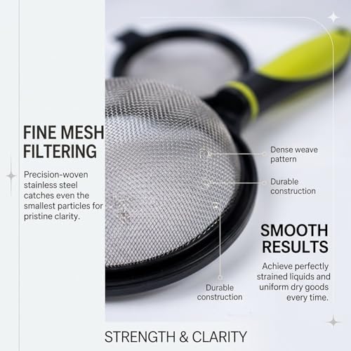 Image of Signamio Tea Strainer Steel Fine Mesh Strainer Stainless Steel Handheld Tea Strainer for Loose Leaf Herbal Infuser Reusable Filter for Cups Mugs Pots Home Kitchen Use