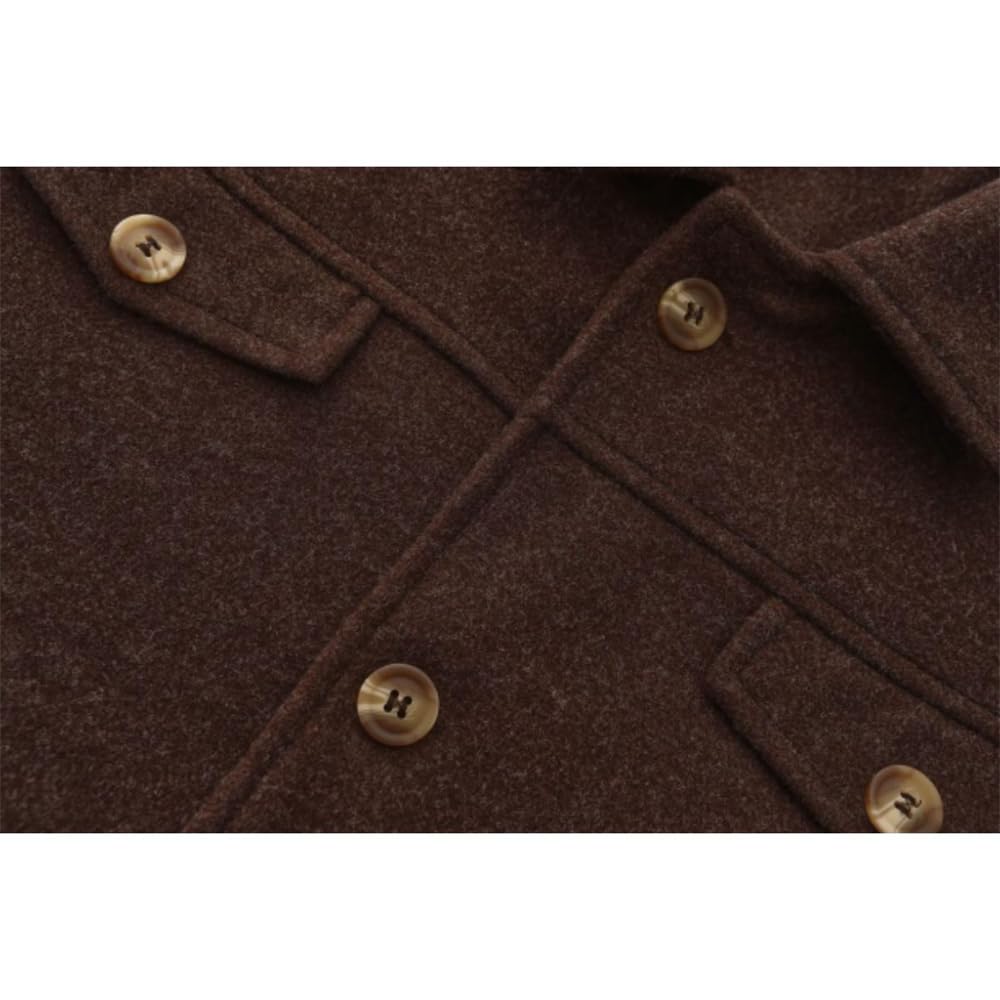 Mens Jacket Urban All-Match Casual Mens Jacket Single-Coloured Lapel Comfortable Vintage Mens Jacket Fashion Trend Youth Mens Pockets Jacket