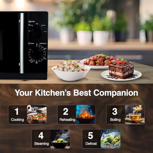 Image of Godrej 20 L 5 Years Comprehensive Warranty Multi Distribution System for Even and Faster Cooking, Solo Microwave Oven With 5 Power Levels (GMX 20SA2, Black)