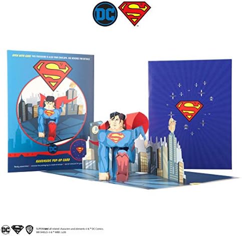 Cardology - Superman Pop Up Card | Birthday Cards For Him, Fathers Day Cards | DC Comics Officially Licensed Merchandise