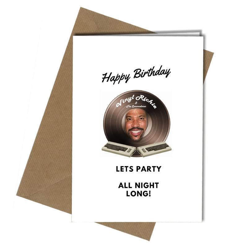 HAPPY BIRTHDAY - LIONEL RICHIE - LET'S PARTY ALL NIGHT LONG - A5 CARD | Envelope Included | Blank Inside