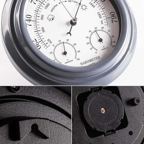 Outdoor Weather Barometer - Home Garden Weather Station Instrument, Accurate Grey Barometer for Climate Monitoring, Stylish Design for Home & Garden Use