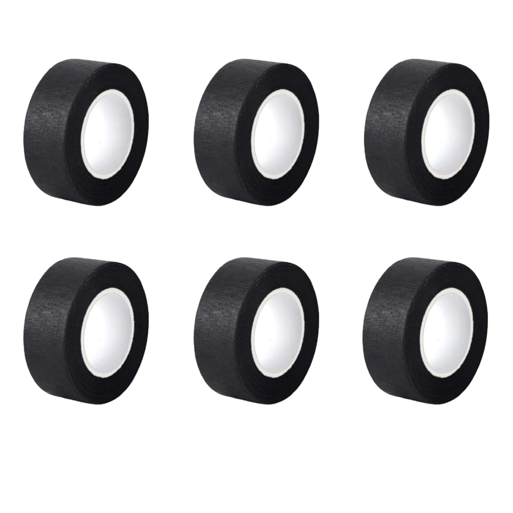 Masking Tape, Set of 6, Matte Black, Permanent Adhesive, Strong Adhesive, for DIY, Kitchen and Wallpaper Protection, 25mm x 10m (total 60m), Used as a Poster Frame : Office Products
