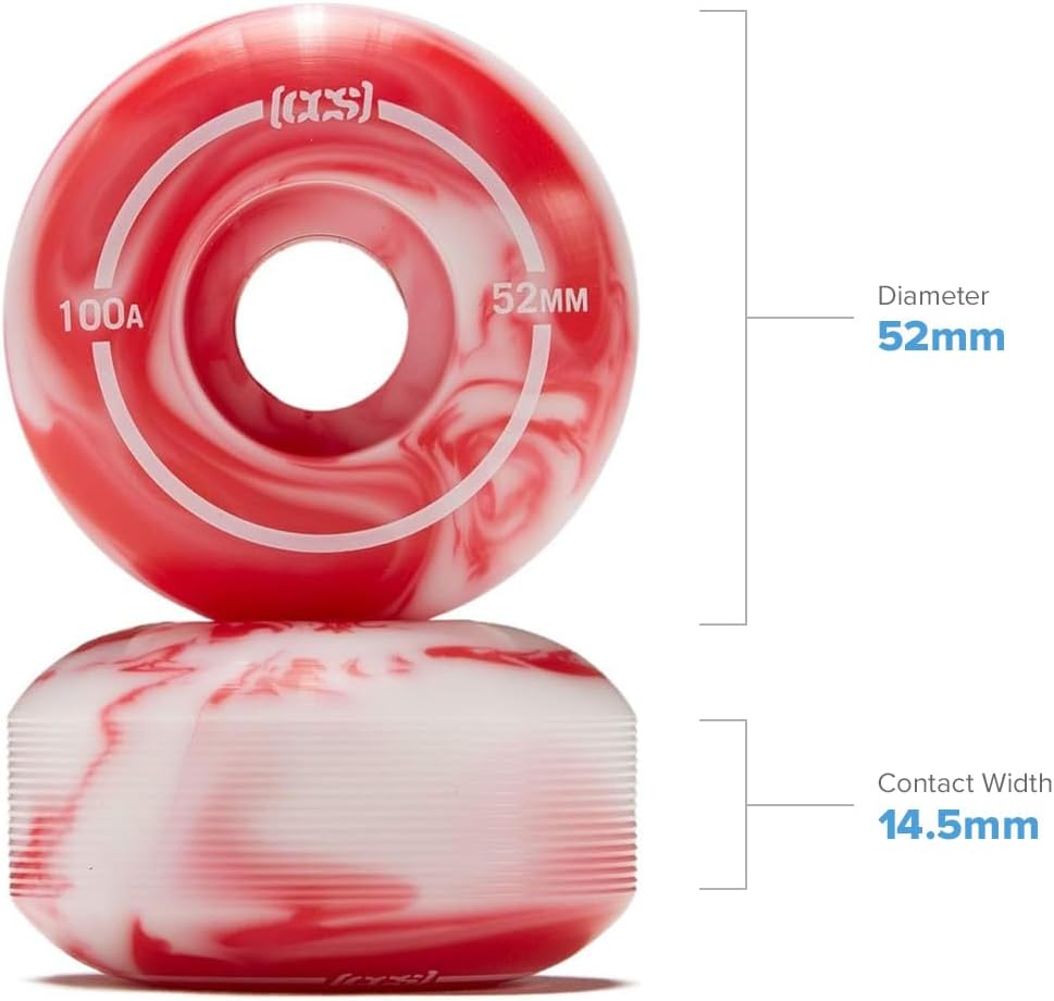 [CCS] Skateboard Wheels | 52mm | Set of 4 | Blue Steel Bearings | ABEC 7 | Skate Tool