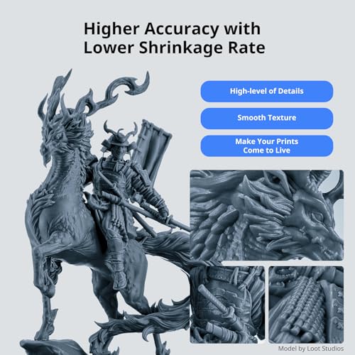 Image of ANYCUBIC ABS-Like Resin 3.0, 3D Printer Resin with Enhanced Strength and Toughness, High Precision and Minimal Shrinkage, Wide Compatibility for All LCD Resin 3D Printers (HD Grey, 4kg)