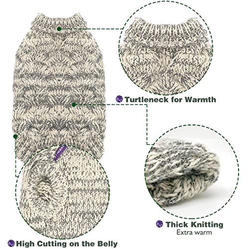 Cyeollo Dog Sweaters For Small Dogs Thickened Warm Dog Sweater Knitwear Warm Turtleneck Winter Dog Clothes Apparels #TOP6