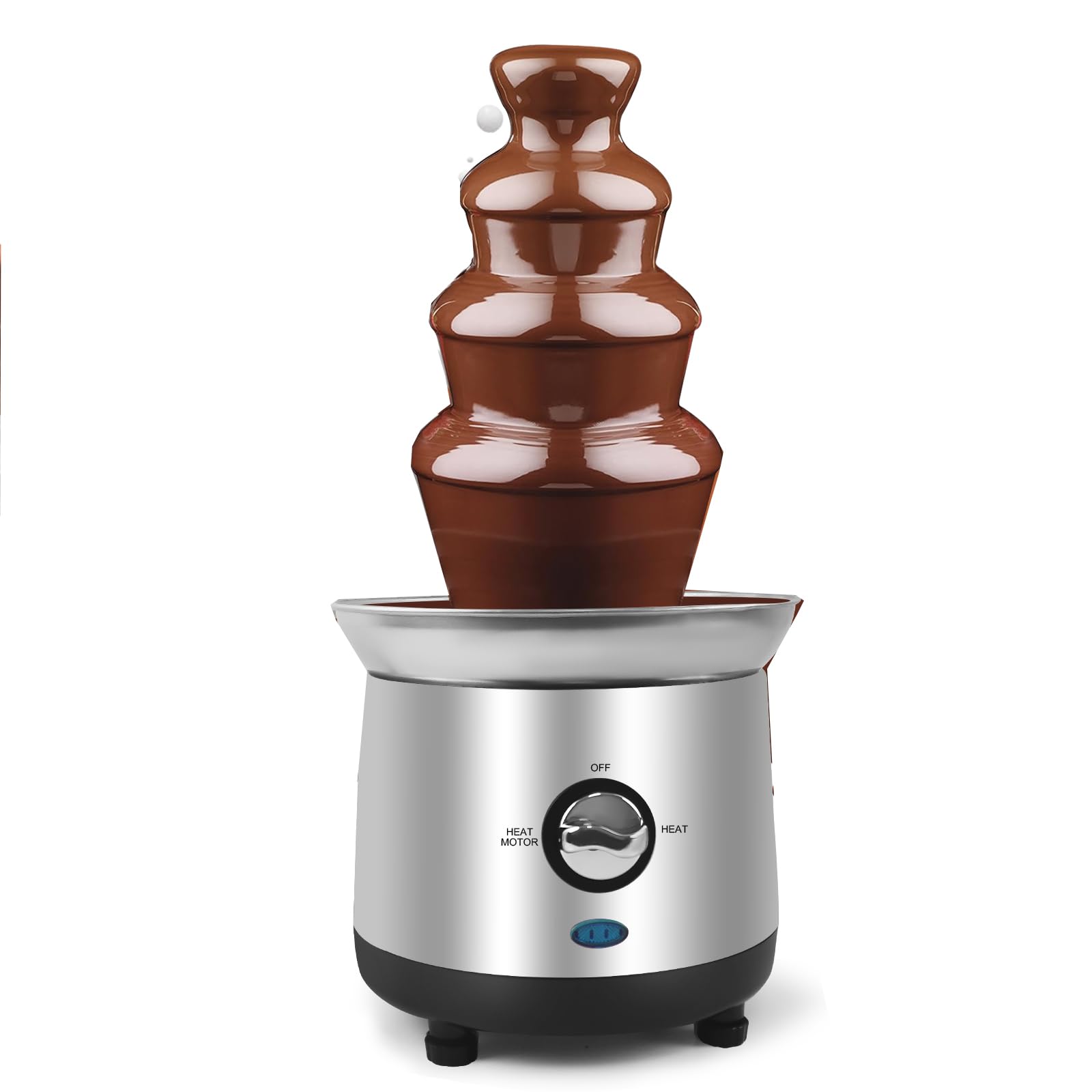 ZEVELOO Chocolate Fountain Machine Electric Chocolate Fondue Fountain Machine Stainless Steel 4-Pound Capacity for Chocolate Candy Butter Cheese