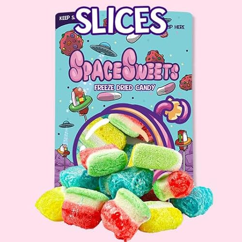 SpaceSweets Mixed Freeze Dried Sweets 70g | Crunchy Assorted Candy Treats | Fruity Flavour Explosion | Viral TikTok Snack | Fun Candy Gift for All Ages (Pack of 1, Slices Mix)