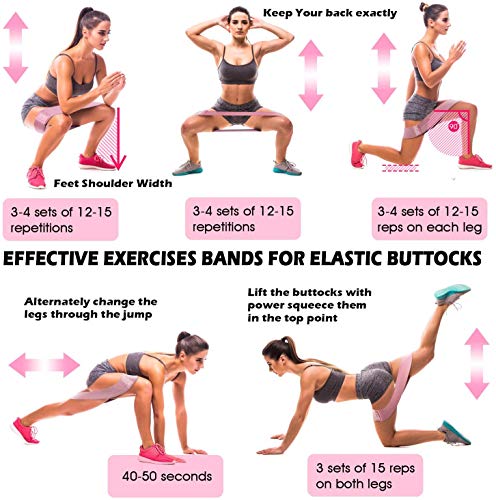 Image of Hykes Anti Slip Fabric Resistance Loop Bands for Legs Butt Squats Thighs Hips Glutes Booty Workout Yoga Pilates Exercise Fitness Band at Home Gym