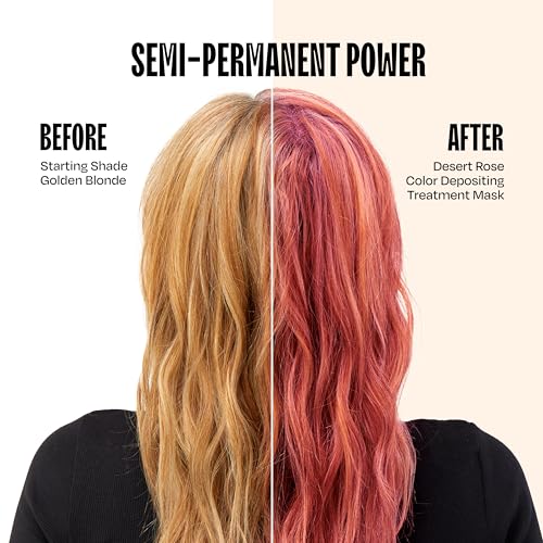 Image of OVERTONE Color Depositing Treatment Hair Mask, Desert Rose, 8 oz | Semi Permenant & Nourishing Coloring Conditioner for All Hair Types, Contains Shea Butter & Coconut Oil, Vegan & Cruelty-Free