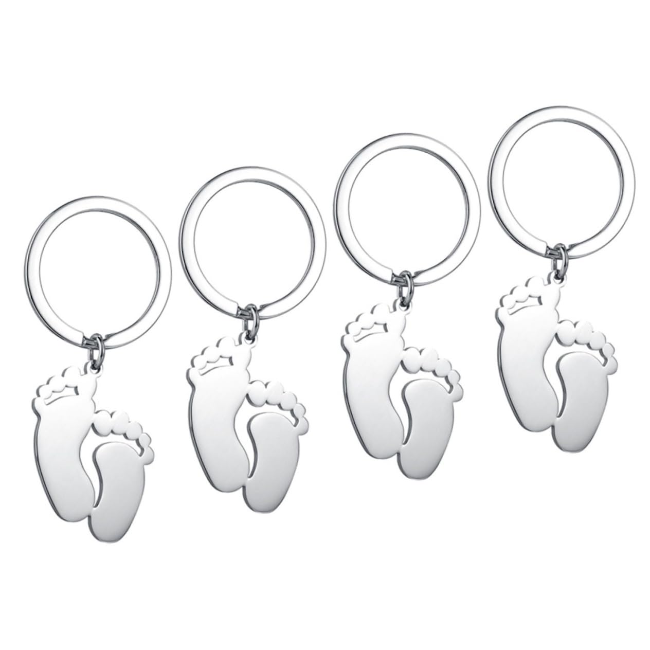 SOLUSTRE 4pcs Footprint Keychains Delicate Backpack Hanging Adornments Unique Commemorative Boys for Birthdays and Showers Stylish Key Ring Accessories