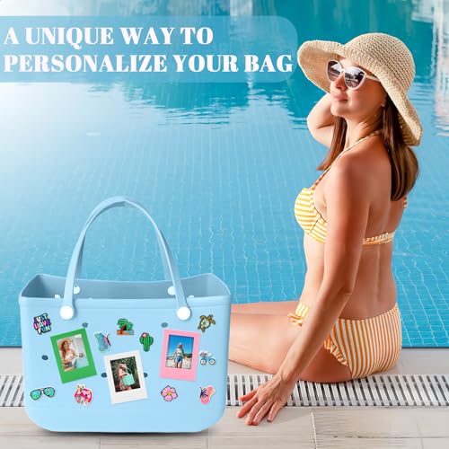 Bag Charms For Bogg Bag Accessories, 3 Pcs 2.1x3.4 Mini Photo Frames And 10 Pcs Accessories Charms For Women Girls, Photo Frame Decoration For Bogg Bag Handbag Beach Tote Bag, 3d Printed Keepsake Gifts2