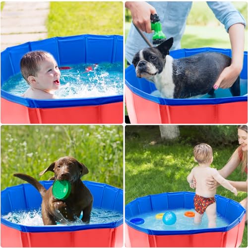 Portable Plastic Pool for Dogs, Dog Pool, 32 x 8 inch Foldable Pet Pool, Portable PVC Pet Paddling B